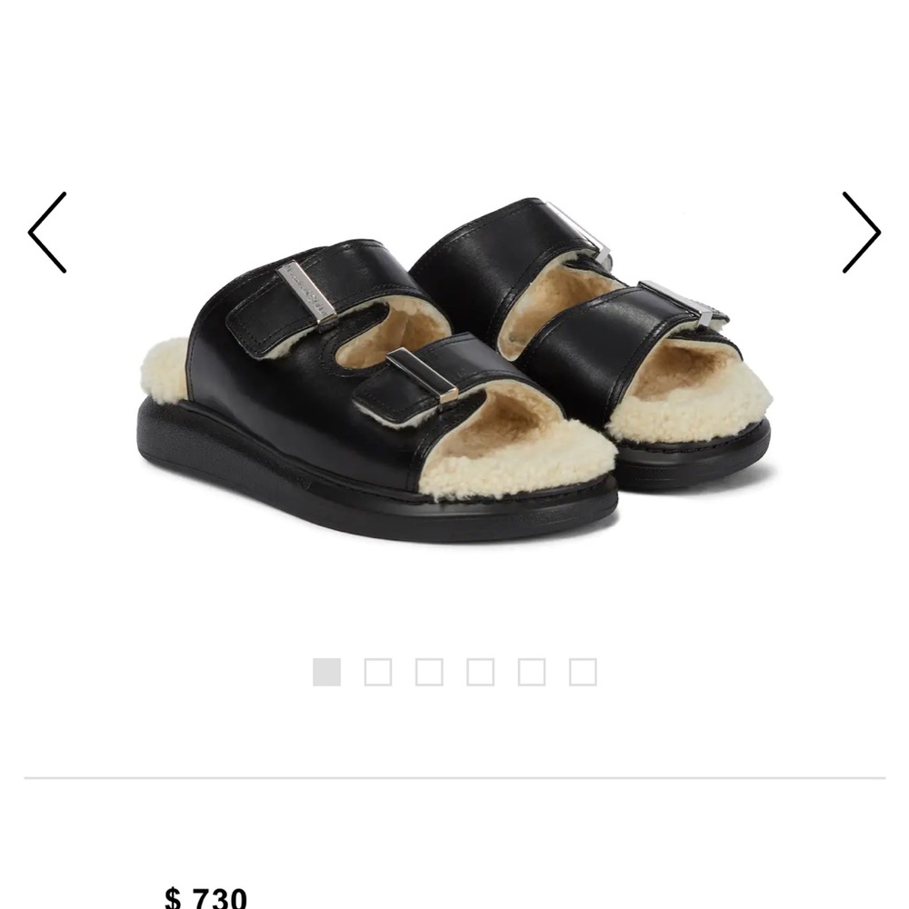 Alexander McQueen shearling trimmed leather sandals